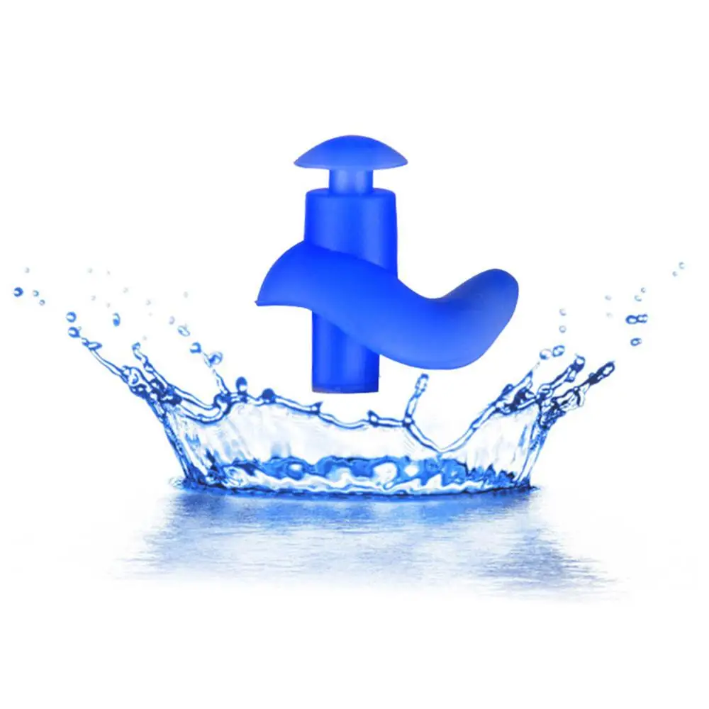 

1pair of soft swimming earplugs spiral silicone earplugs waterproof dustproof anti-noise earplugs diving water sports accessorie