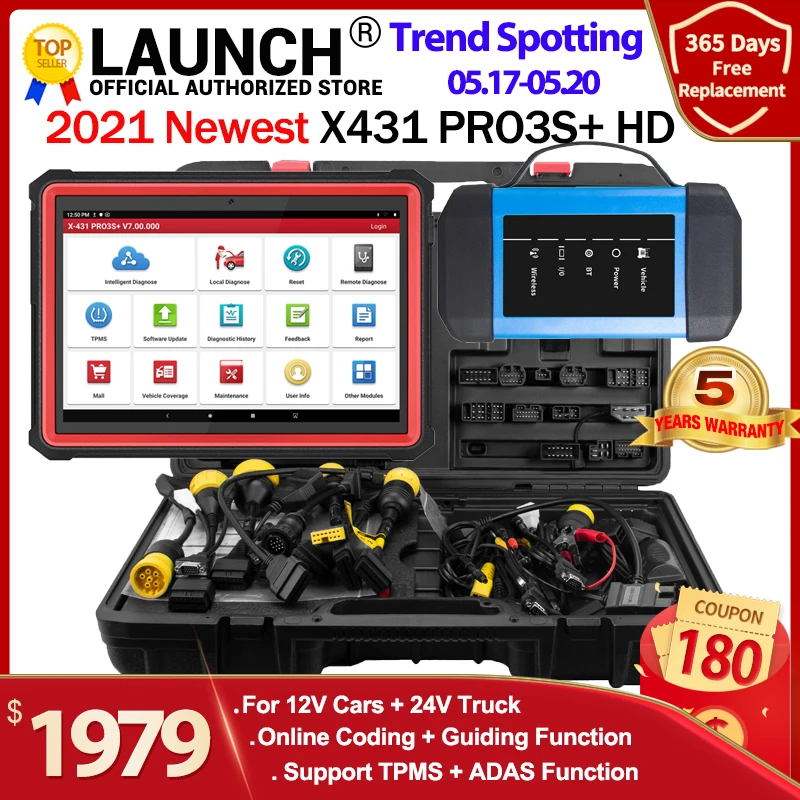 

LAUNCH X431 PRO3S+ HDIII 12V/24V Car Truck diagnostic tool auto obd obd2 Code reader Full system diagonostic scanner X431 V PRO