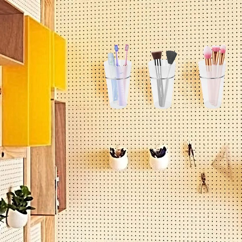 

5 Sets Pegboard Bins with Rings Ring Style Pegboard Hooks with Pegboard Cups Pegboard Cup Holder Accessories