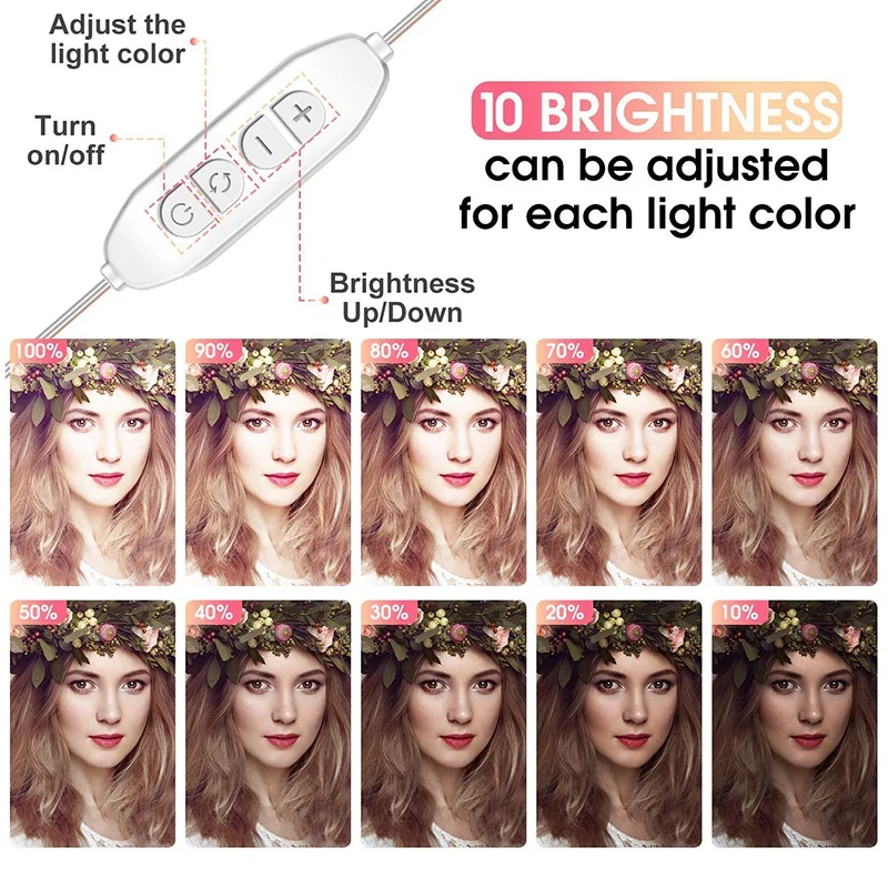 New Vanity Lights LED Mirror with 14 Adjustable and Dimmable Bulbs Light for Makeup Stick | Лампы и освещение