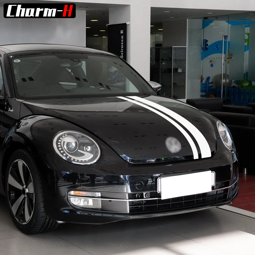 Автомобильный Стайлинг кузова полосы виниловые наклейки комплект для Volkswagen Beetle A5 2011- капот крыши задний багажник полосы наклейки