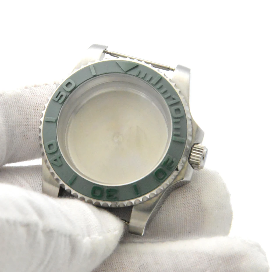 40MM Automatic Men's Yacht Watch GMT Stainless Steel Case Suitable for NH35/36 Movement Sapphire Glass Watch Accessories