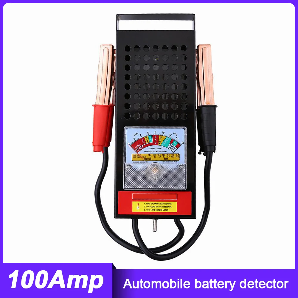 

12V Car Battery Tester 100Amp Automotive Battery Checker Load Drop Charging System Voltmeter Analyzer Tool Car inspection tool
