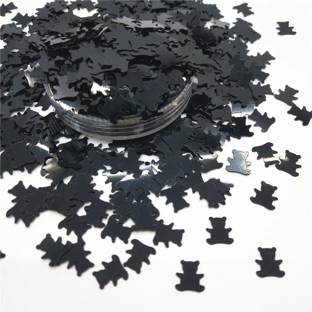 

1000pcs Black Bear Panda Sequins 7mm PVC Flat Flakes Garment Crafts Nail Art DIY Accessory