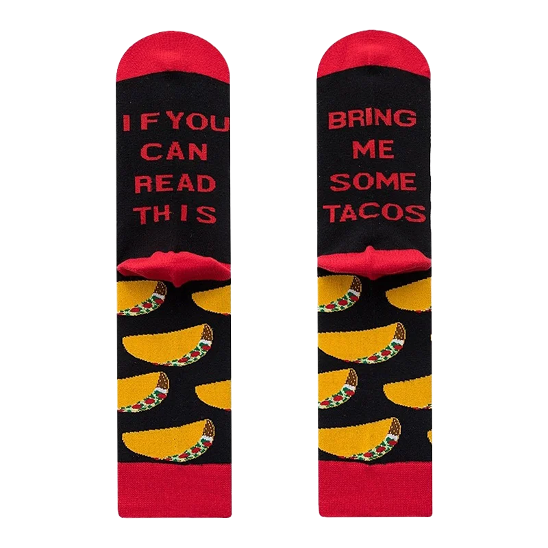 Funny Letters Socks Men And Women Autumn Winter Skateboard Socks Embroidery IF YOU CAN READ Male Female Happy Socks