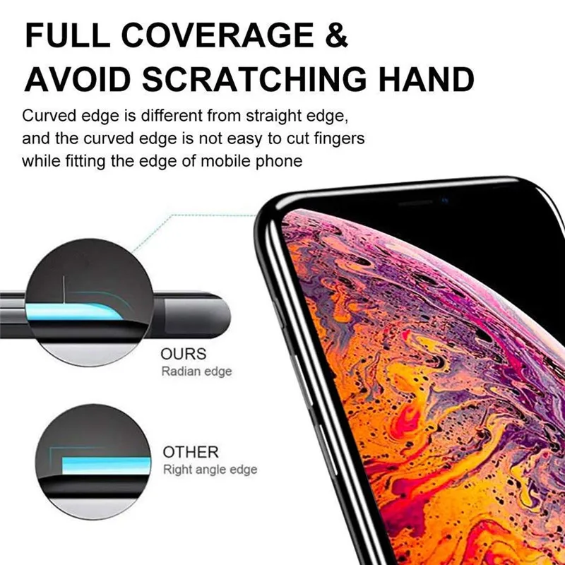 1 шт. закаленное стекло для iPhone 11 Pro Защита экрана Полное покрытие 3D пленка с