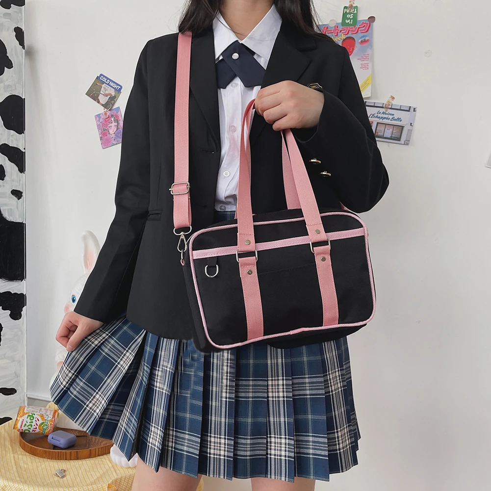 

Teen Simple Style Cavas School Bags Shoulder Bags For Girls Big Capacity Travel DuffeLBag Messenger Casual Small Handbags