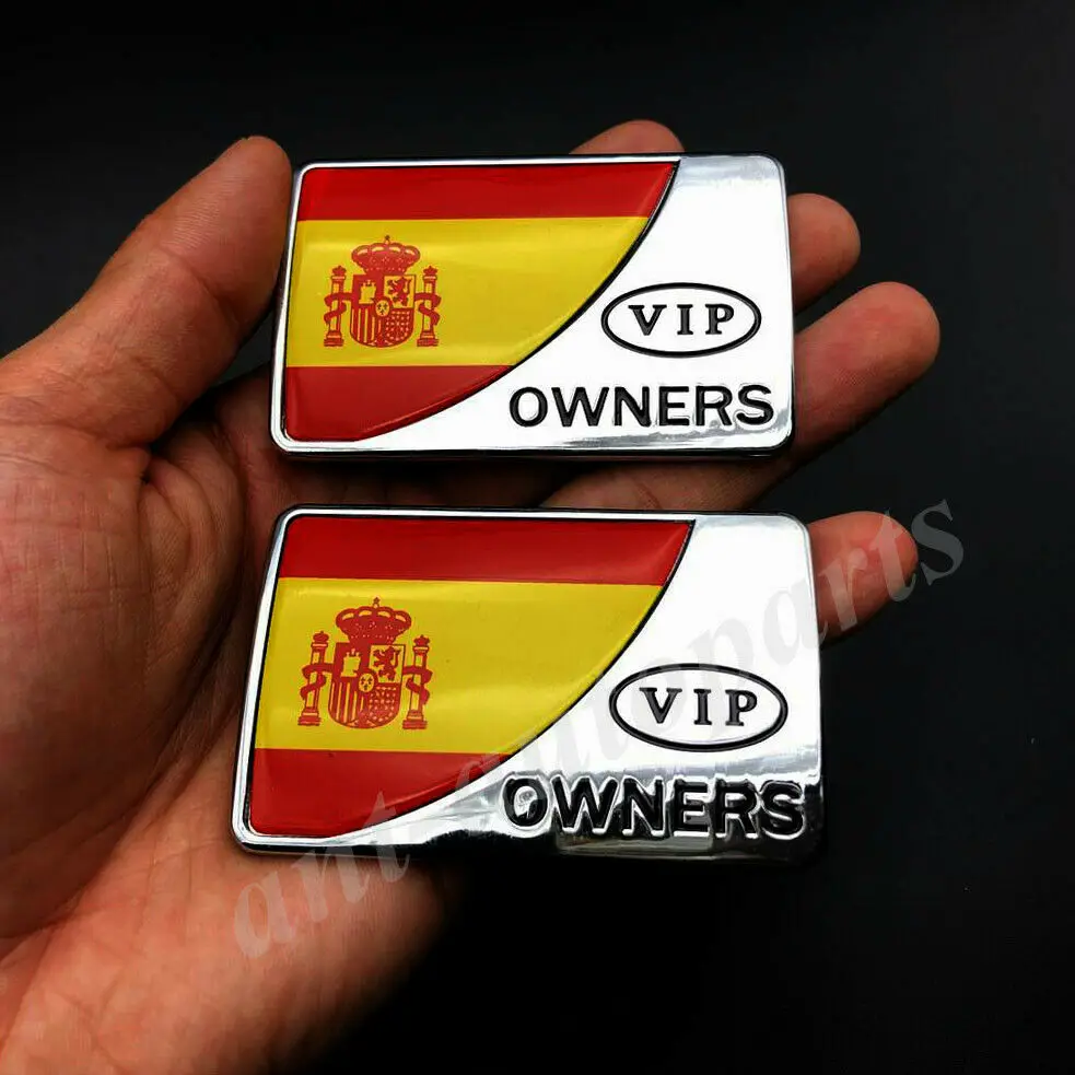 

2x 3D Metal Spain Spanish Flag Car Emblem Badge Motorcycle Sticker Fairing