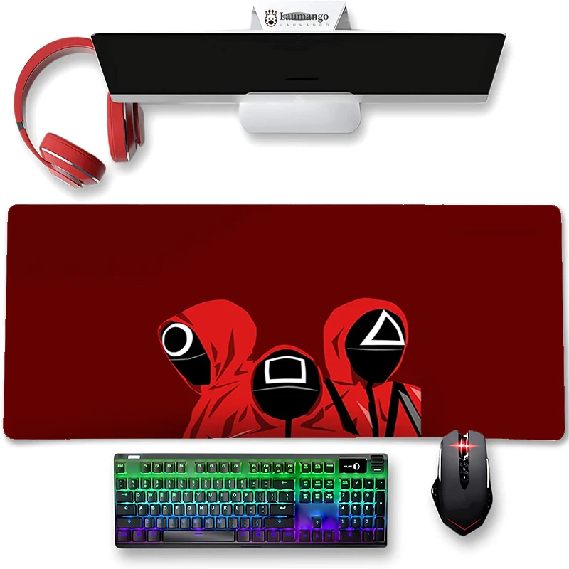 

Black Mouse Pad Xxl Mousepad Mat Gamer Desk Accessories Diy Deskmat Big Mousepad Computer Squid Game Office Table Pads Mausepad