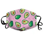 Маска для лица с принтом авокадо, многоразовая, для детей, подростков, мужчин и женщин