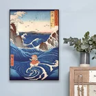 Современное украшение для дома, настенная живопись, понё, японские картины на холсте, печать в скандинавском стиле, настенный постер для гостиной