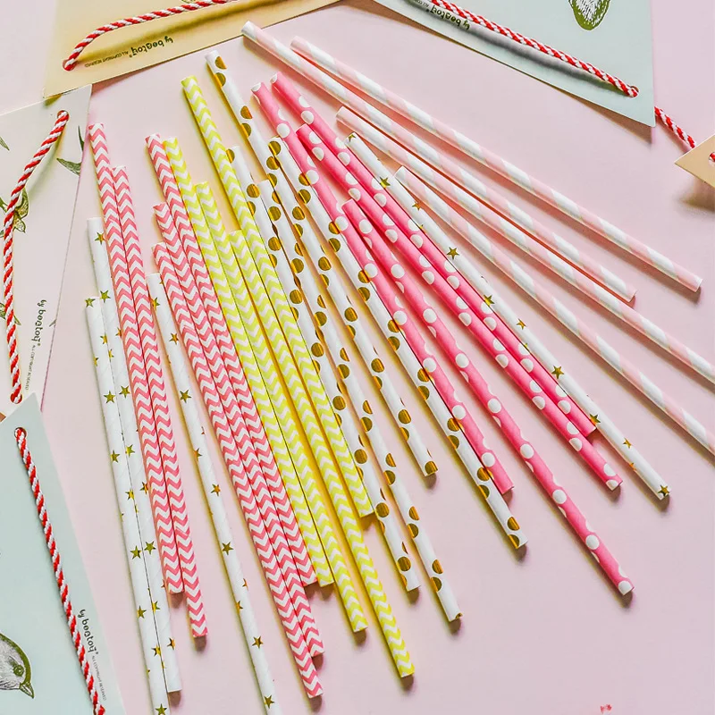 75 шт. одноразовые цветные бумажные трубочки для питья украшения дня рождения