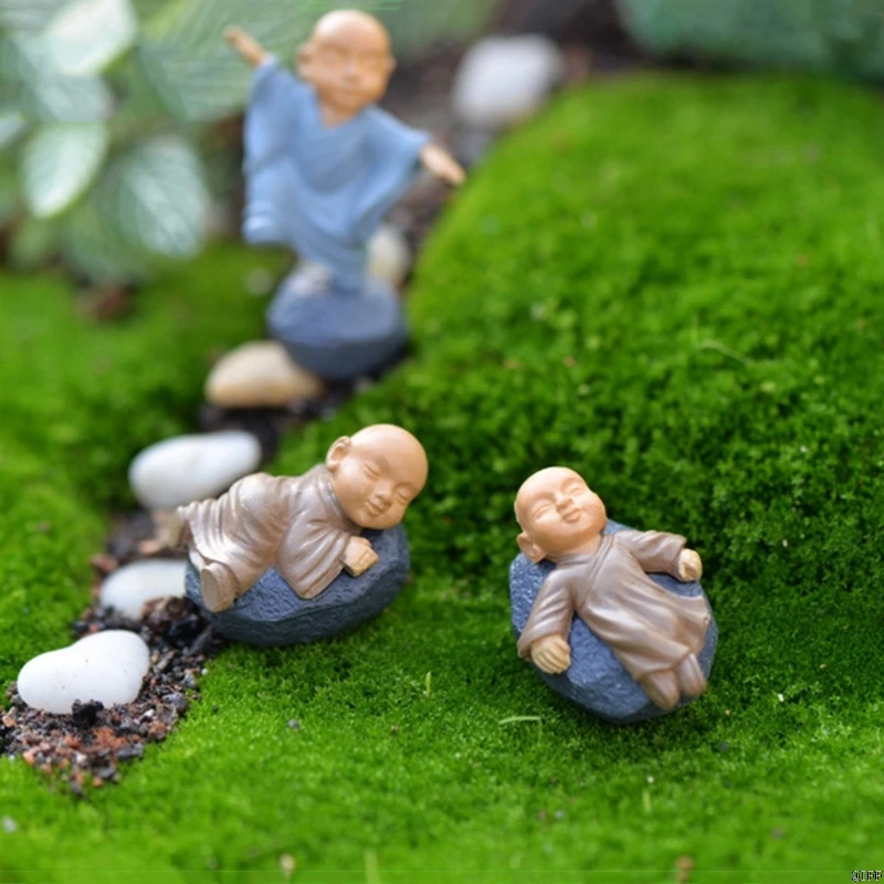 Фигурка монаха украшения кукла кунг фу миниатюрный кукольный домик бонсай
