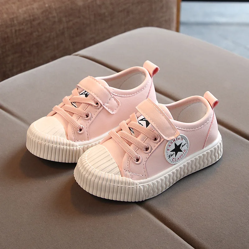 

Hook&Loop Leisure Solid Baby First Walkers Cool Leisure Fashion Girls Boys Sneakers Infant Tennis Classic Canvas Baby Shoes