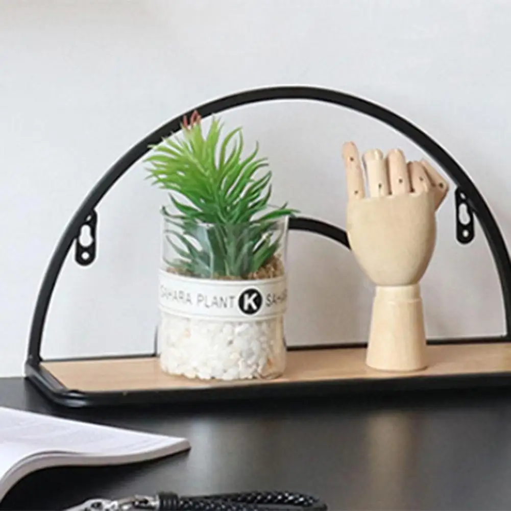 1 шт. Ретро круглая настенная полка деревенская деревянная плавающая для