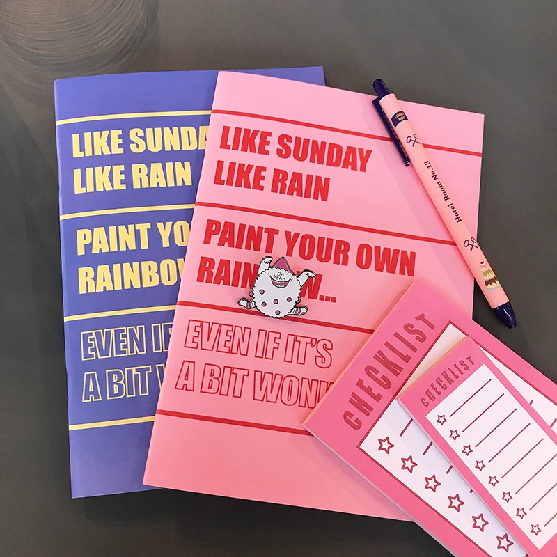 SIXONE INS простой милый стиль ежемесячное планирование еженедельное горизонтальная