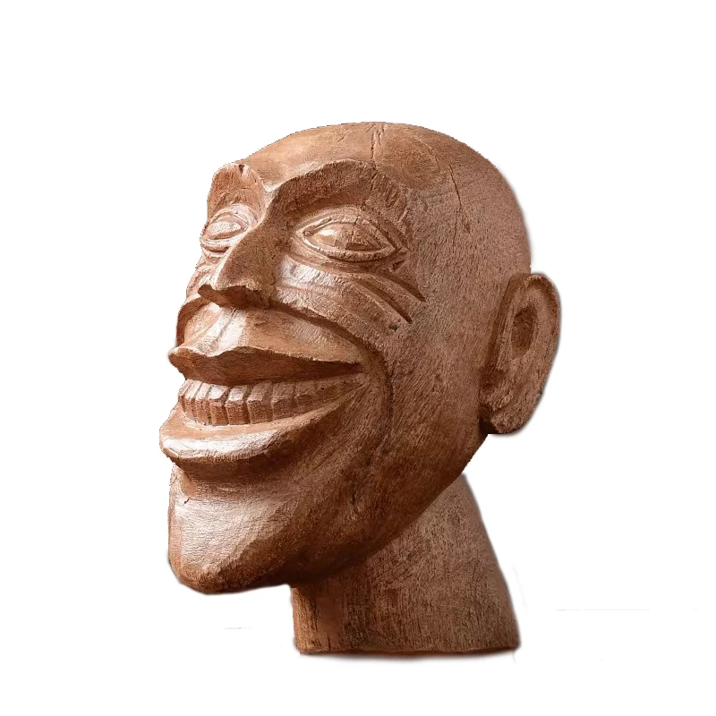 

[MGT]European and American retro imitation wood character avatar sculpture home office decoration crafts ornaments