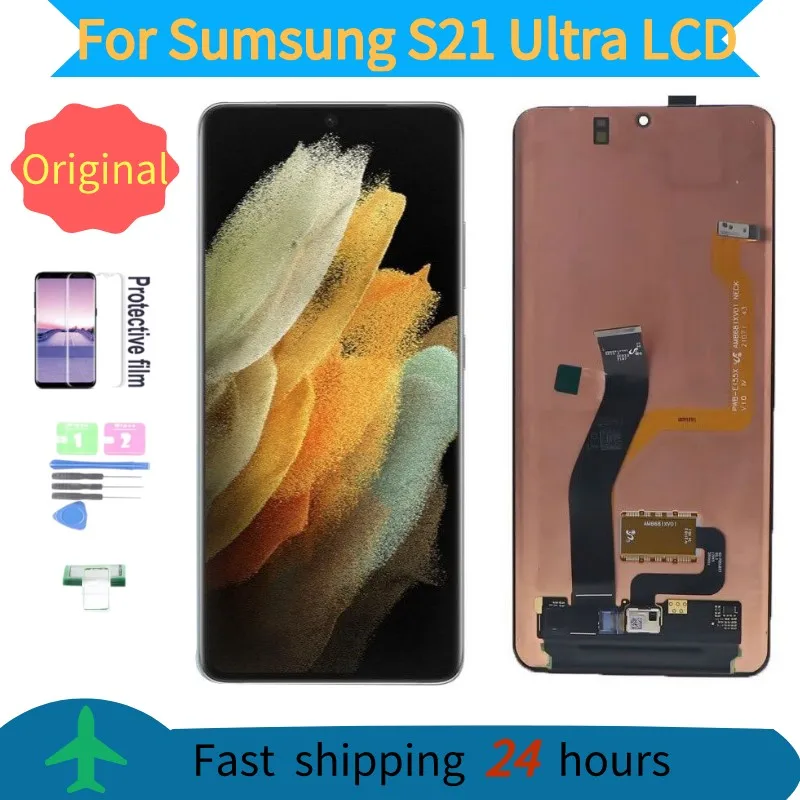 

100% Оригинальный AMOLED-экран для Samsung Galaxy S21 Ultra G998 G998U SM-G998F/DS 5G ЖК-дисплей сенсорный экран дигитайзер в сборе