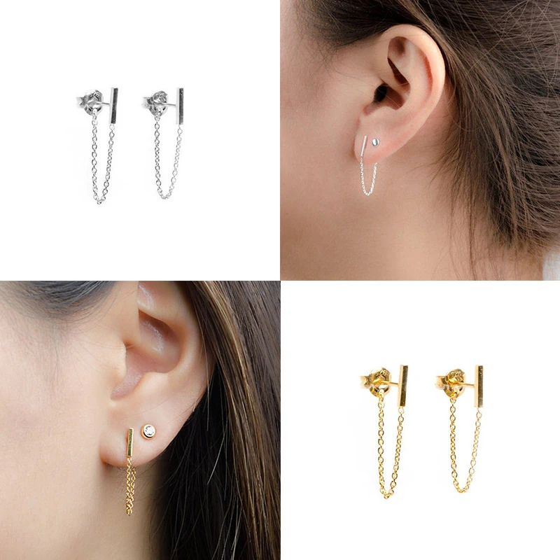 Женские минималистичные серьги-гвоздики ROXI Punk из стерлингового серебра 925 пробы