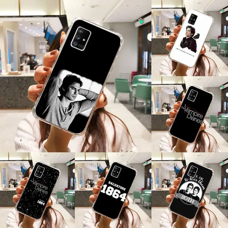 Vampire Diaries Stefan Damon Phone Case Transparent For Samsung A51 A50 A71 A70 A81 M60S Note S21 S 20 10 9 8 11 E Plus Ultra
