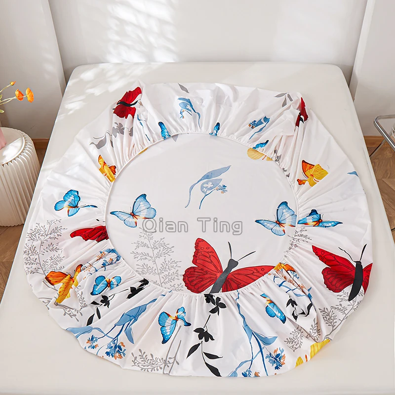 (Новый товар) 1 шт. натяжная простыня из 100% полиэстера с принтом наматрасник 4