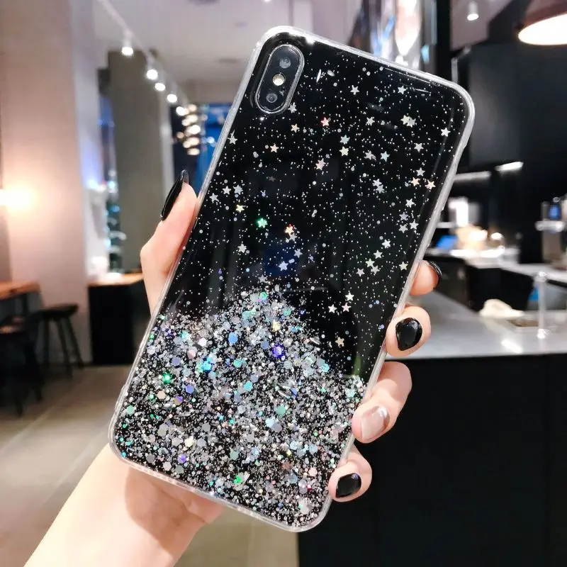 Роскошные Чехлы с блестками и звездами для телефонов Xiaomi Redmi Note9S Note9Promax 8T CC9E 5X 6X K20