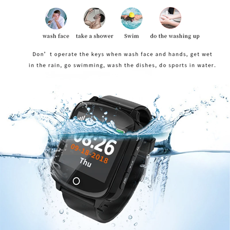 Смарт-часы D200 для пожилых людей трекер с функцией отслеживания сердечного ритма