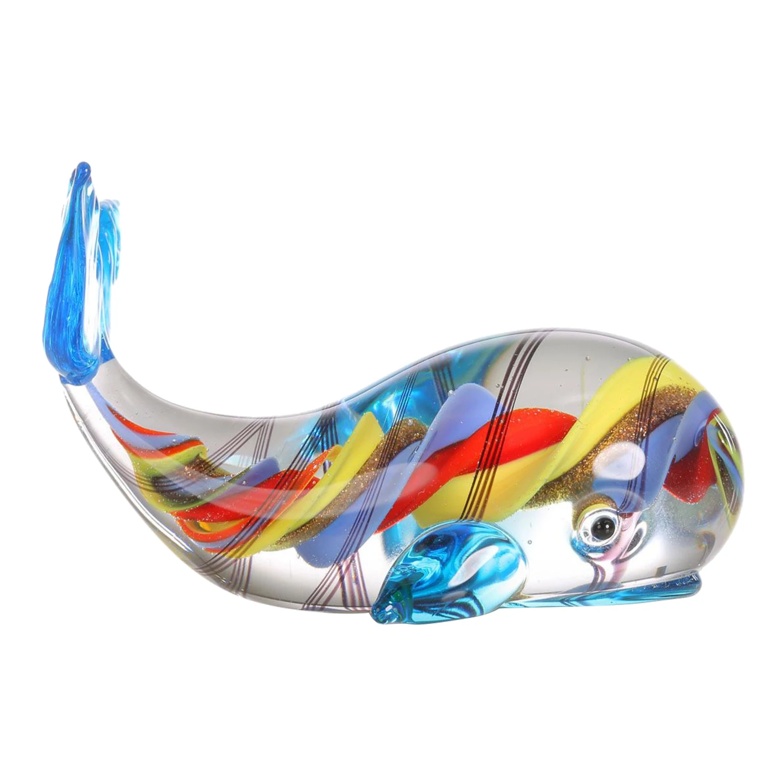 

Glass Whale Ornament Animal Art Home Tabtop Centerpiece Paperweight Craft