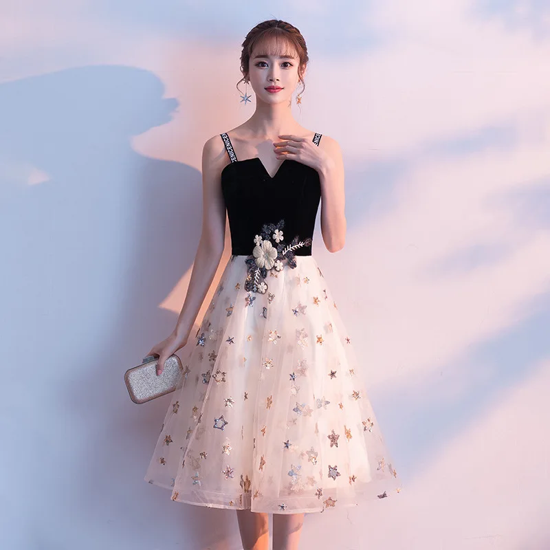 Женское вечернее короткое платье черное с блестками размеры 3XL размера плюс |