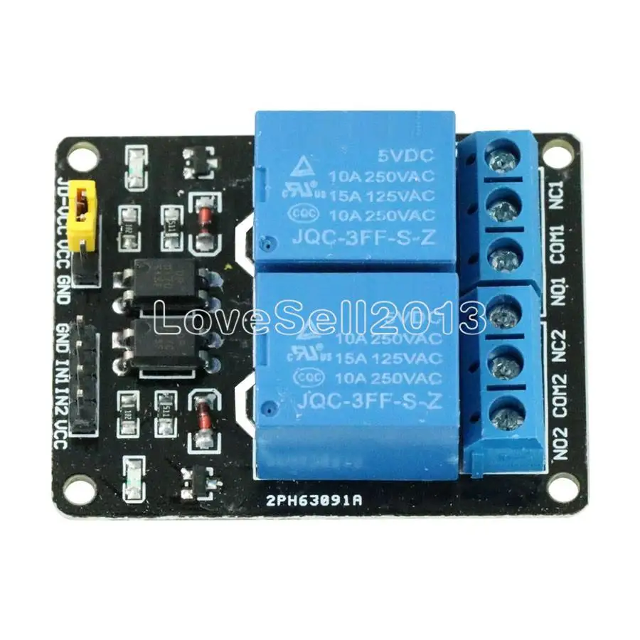 5 в два 2 канала релейный модуль с оптроном для PIC AVR DSP ARM Arduino Новый | Электроника