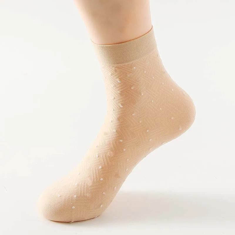 Носки женские короткие в наборе (5 пар/упак.) нейлон цвет ассортименте Цветочные |