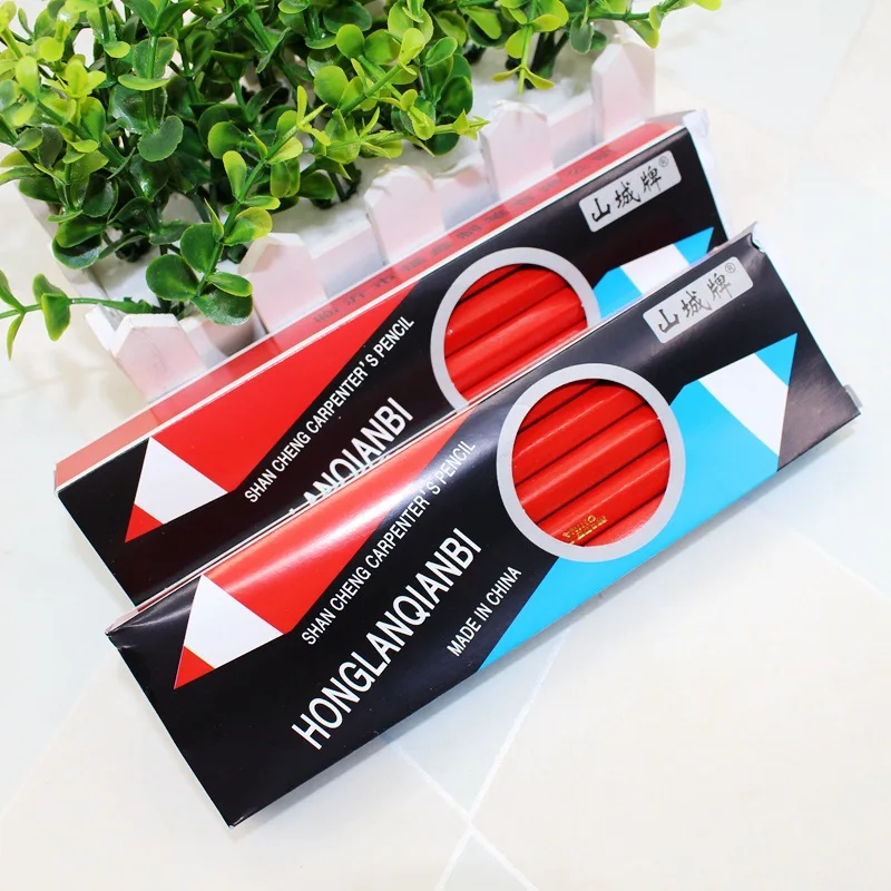 10 палочек большие шестигранные красные и синие карандаши двухцветные