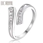 Женское Открытое кольцо DOTEFFIL из стерлингового серебра 925 пробы с цирконием AAA, модные свадебные вечерние ювелирные изделия с подвесками