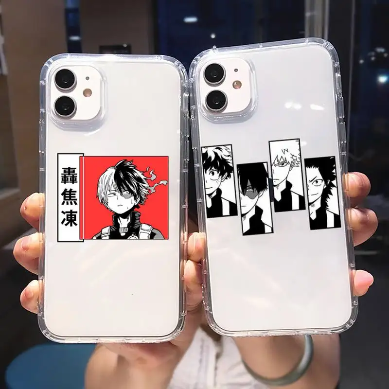 

My Hero Academia Anime Phone Case Transparent For iPhone 6 7 8 11 12 13 S Mini Pro X XS XR MAX Plus Cover Funda Shell