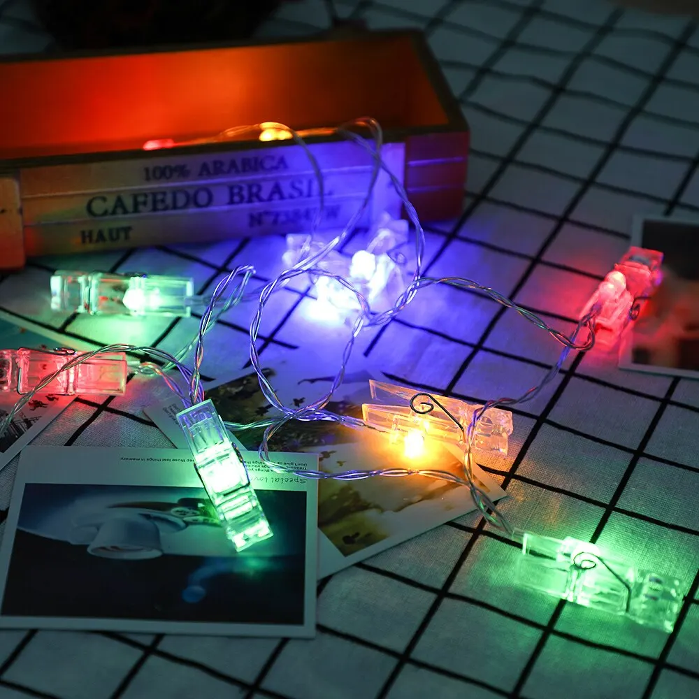 Photo Clip USB Led Lights Decoration Bedroom Battery Operated LED String Lamp Fairy Garland For Christmas Party Wedding | Дом и сад