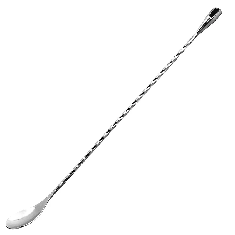 

12 Inches Stainless Steel Mixing Spoon, Spiral Pattern Bar Cocktail Shaker Spoon