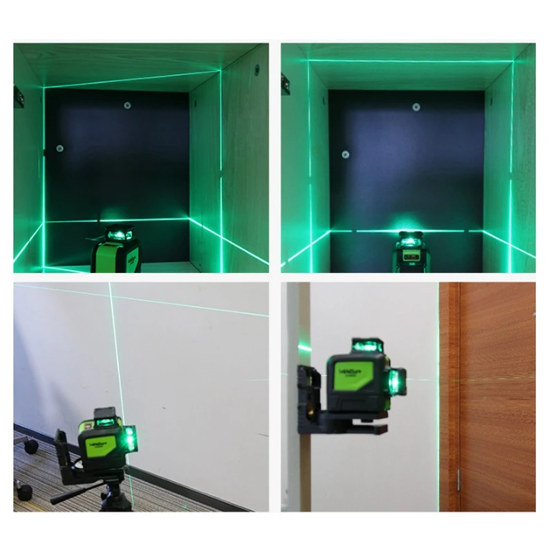 8-линейный зеленый перекрестный лазерный уровень вращение на 360 градусов +