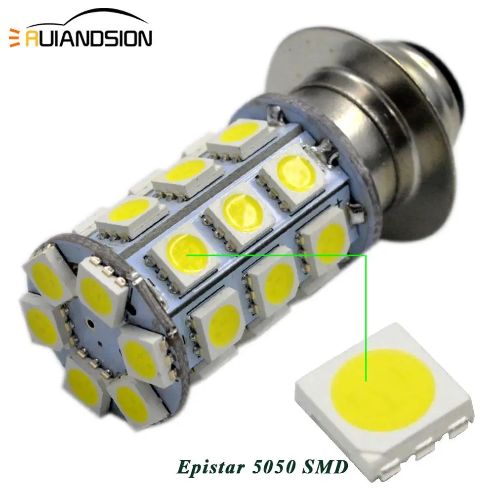 1 шт. 6VDC 12V 6-30V H6M P15D светодиодный мотоциклетный головной светильник лампы туман светильник 27 5050SMD лампа скутер мото аксессуары для вождения светильник s