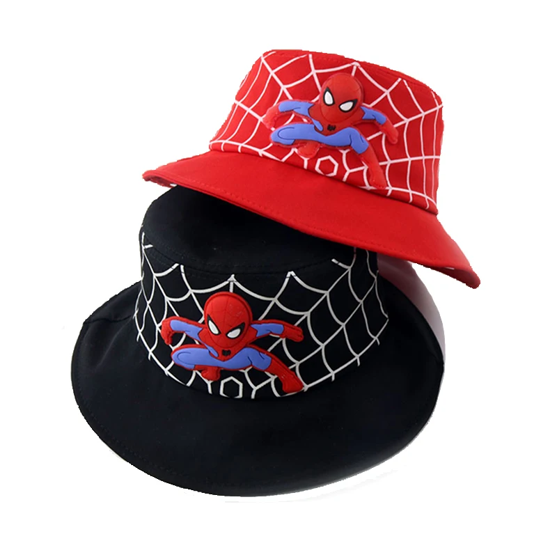Шляпа для малышей "Человек-паук" MARVEL с светодиодами для мальчиков и девочек из хлопка, складывающаяся в панамский стиль, осеннее солнцезащитное головное убор.