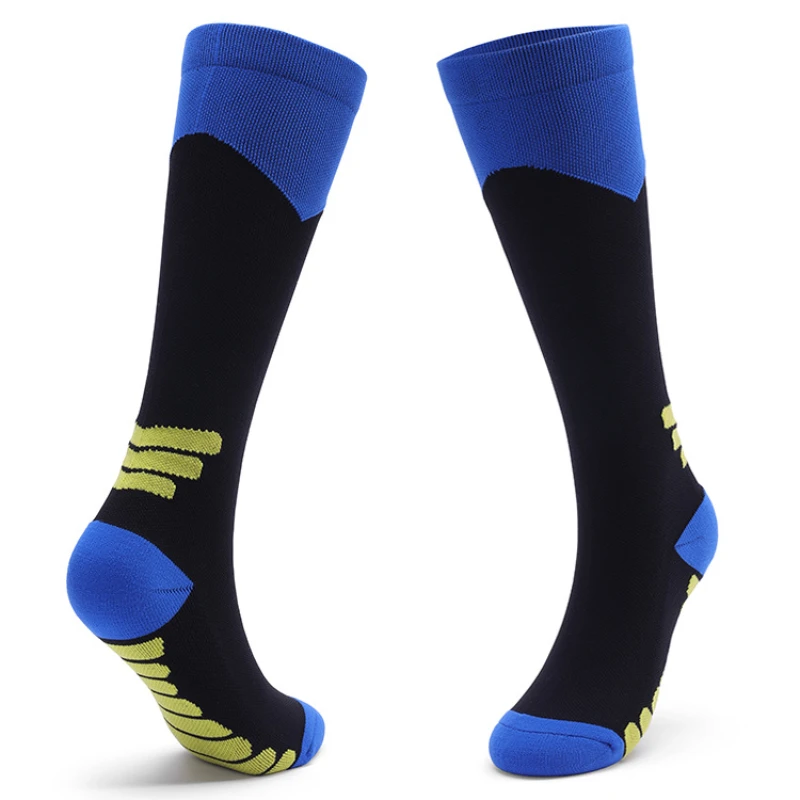 

2021 Men's Compression Stockings Nylon Breathable Fabric Cycling Socks Unisex Stitched Shock Absorption Football Socks