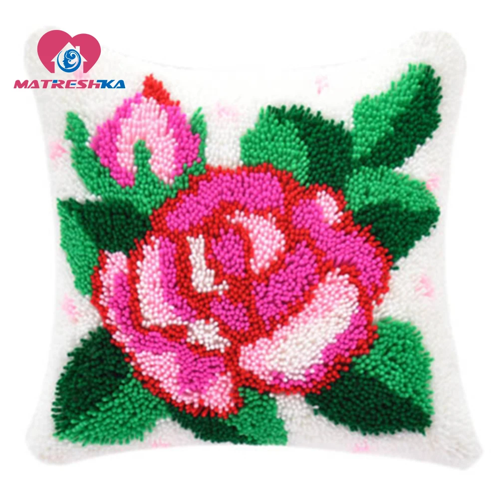 Цветы Сделай Сам Вышивка крестиком подушка с защелкой крючок коврик Хобби