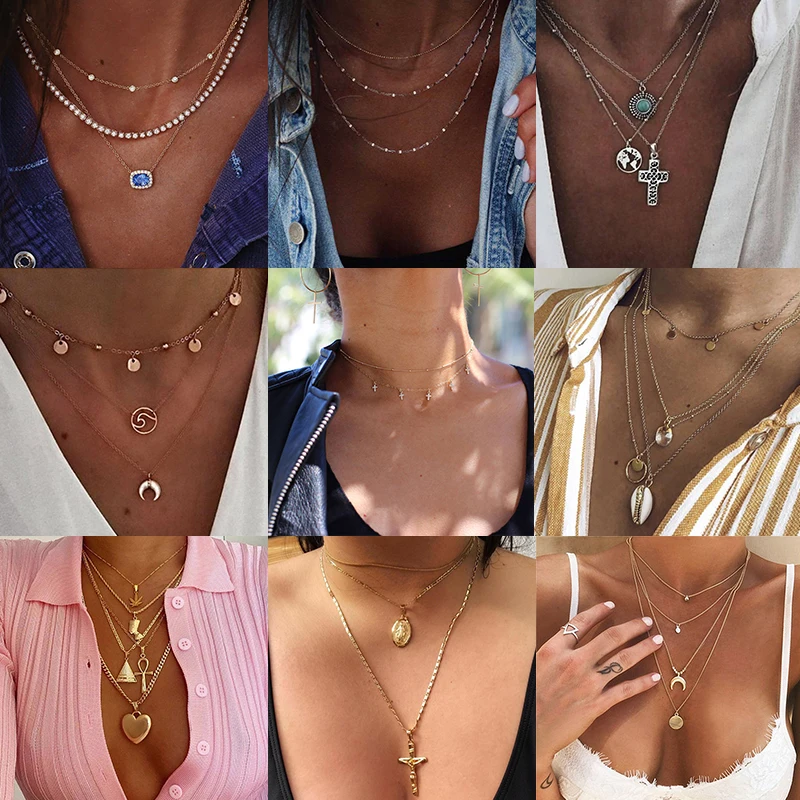 Женское винтажное ожерелье в виде ракушек|Ожерелья с подвеской| |