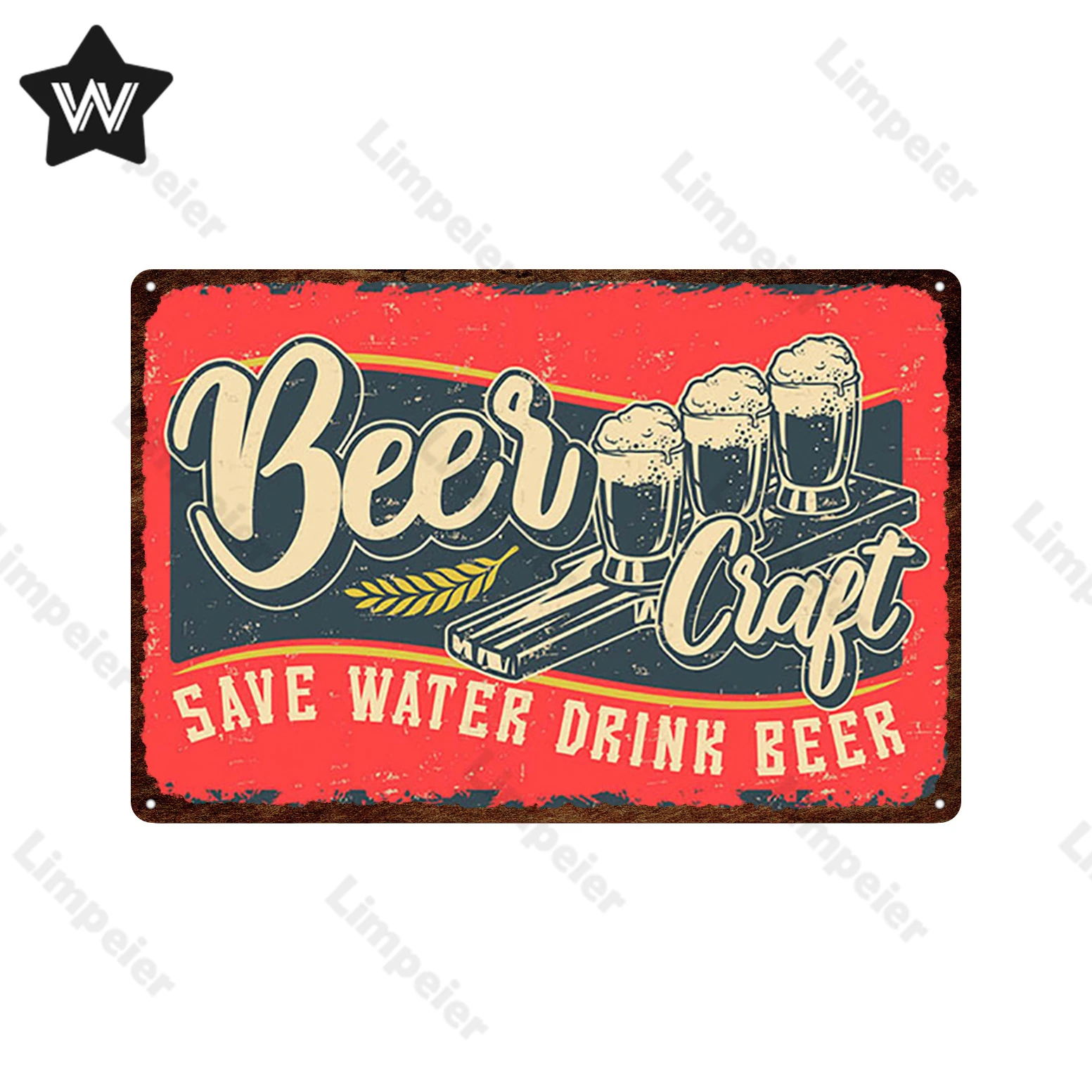 Beer Time Vintage Wall Stickers Drink Metal Poster Bar Club Sign Tin Plaque Retro Shabby for Man Cave Decor | Дом и сад