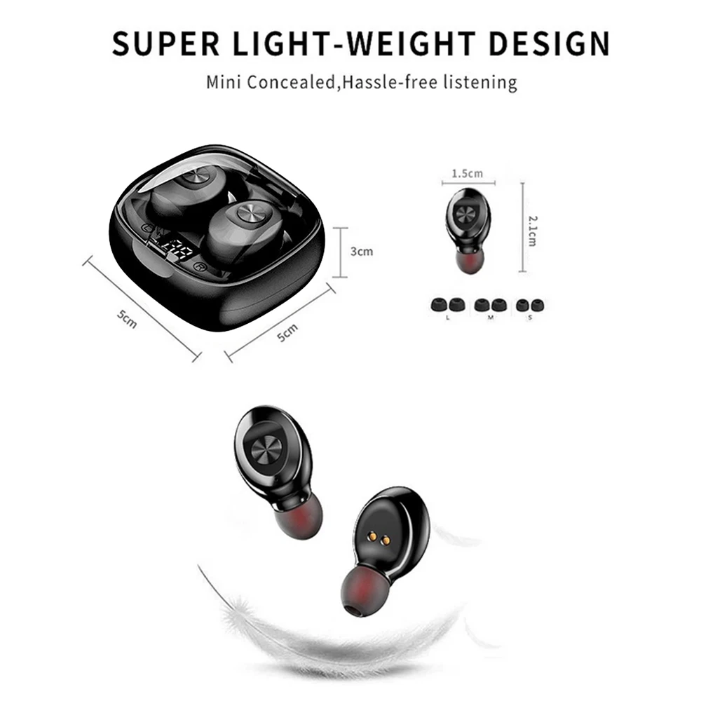 docooler Mini TWS Earbuds BT5.0 Wireless IPX6 Waterproof Sports Headset Digital Power Display Binaural Earphone with Mic | Электроника