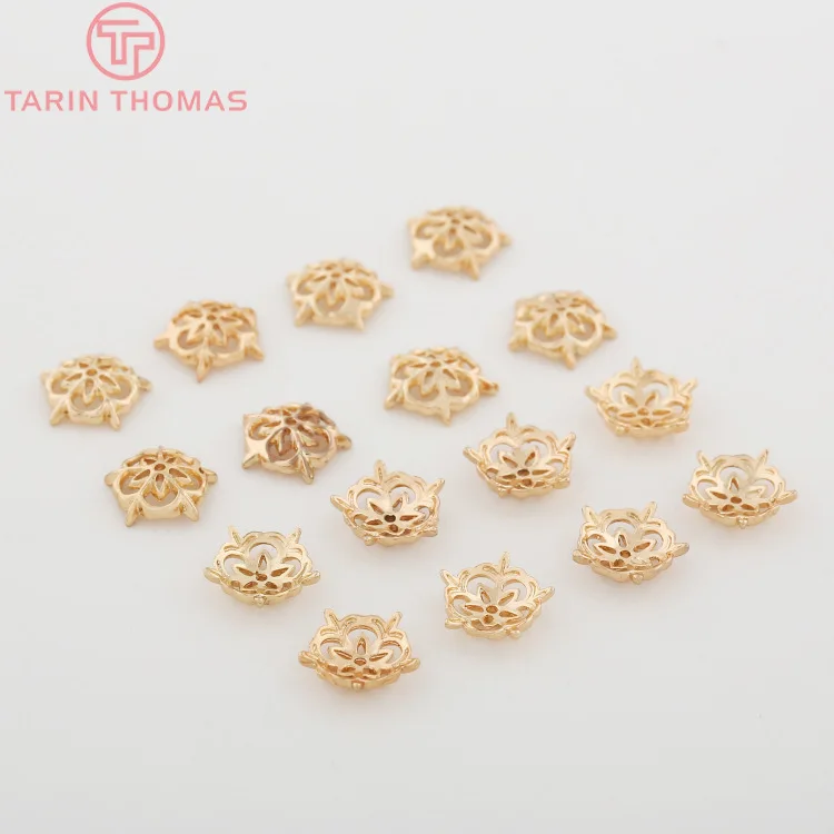 Латунные снежинки с покрытием 24 каратным золотом 10 мм шт.|diy jewelry accessories|jewelry