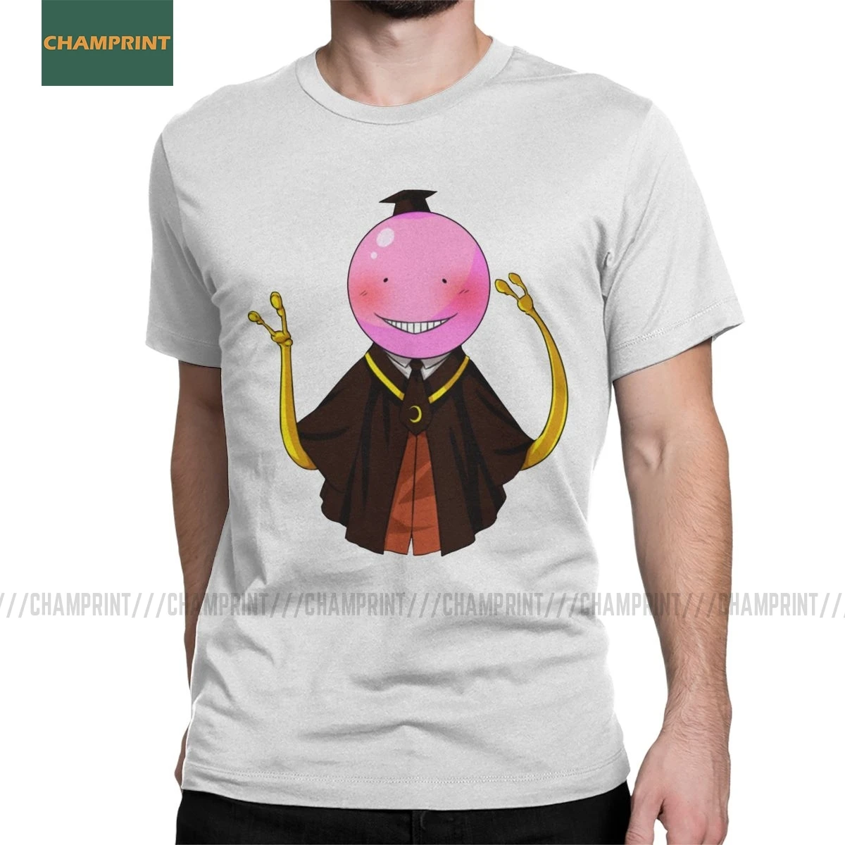 Мужские футболки Koro Sensei с классом убийц тенниска из хлопка короткими рукавами