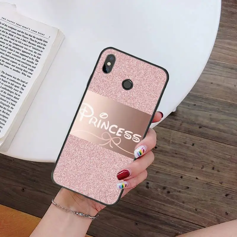 

Gold Rose Glitter Love heart pattern high quality Phone Case coque For Xiaomi Redmi note 7 8 9 t k30 max3 9 s 10 pro lite