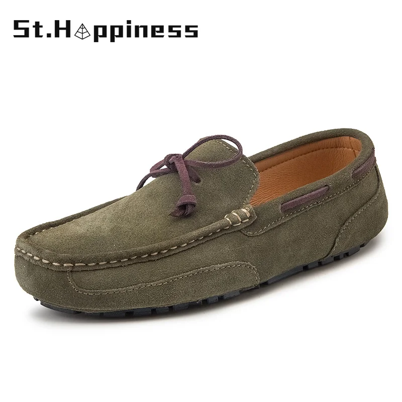 

2021 New Summer Men's Soft Leather Casual Shoes Luxury Brand Fashion Suede Loafers Moccasins Breathable Non-Slip Driving Shoes