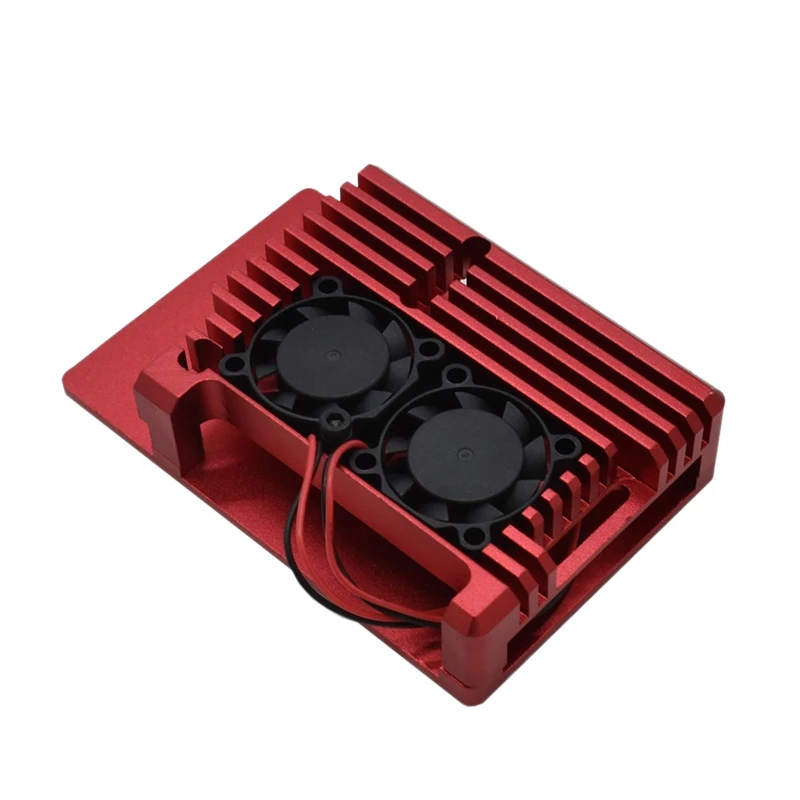 

Алюминиевый корпус кожух CNC для Raspberry Pi 4 4B С радиатором охлаждающий двойной вентилятор для Raspberry Pi 4 Модель B
