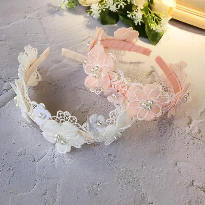 

Korea Lace Flower flower Head Band Hair Accessories lovely embroidery Headband for Grils Hair Band Hair Bow Princess hair hoop